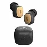 House of Marley Smile Jamaica Bluetooth Ohrhörer - Kleine In-Ear Kopfhörer, 14 Stunden Wiedergabezeit, TWS Mit Ladecase, Nachhaltige Materialien, Schwarz