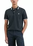 Marc O'Polo Herren Kurzarm-Poloshirt aus Bio-Baumwolle Regular Fit, Blau (Dark Navy), L