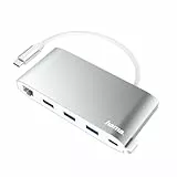 Hama USB C Hub 8 Ports Dockingstation (Multiport Adapter 1x HDMI 4K + 1x VGA für 2 Monitore, 3x USB-A, 1x USB-C Daten, 1x USB-C Laden, 1x LAN Gigabit Ethernet, USB C Adapter 8in1 für Büro, Homeoffice)