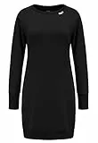DOTIN Damen Sweatkleid Langarm Sweatshirt Pulloverkleid Herbst Hoodie Kleider Lässiges Jumper Tops, Schwarz, L