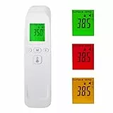 Fieberthermometer kontaktlos für Erwachsene Kinder Baby, digitales Stirnthermometer temperaturmessgerät, genaues schnelles Ablesen, Fieberalarm, Speicherabruf mit genauer Zeit, weiß