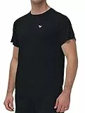 VAYAGER Herren UV Shirt Rash Guard Schwimm Shirt UPF 50+ Badeshirts,Schnell Trocknend, lockere Passform, Wassersurf(Schwarz XL)