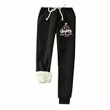 EMATOP Black Friday Sale Sporthose Damen Lang Warme Jogginghose Thermo Fleece Sweathose Lässig Baumwolle Fleecehose Winter Herbst Sport Hosen Sherpa-Innenfutter Laufhose Bequeme Trainingshose