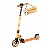 HUDORA Scooter Up 145 Junior - orange - Hochwertiger & sicherer Kinder Roller ab 3 Jahre - Zusammenklappbarer City Roller mit 145 mm Rollen - Höhenjustierbarer Scooter für Jungen & Mädchen bis 60 kg