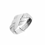 Silverly Puzzle Ringe Damen Sterling Silber | 925 Sterling Silber Ring | Geflochtener Gewebter Multiband-Verlobungsring für Männer | Ehering für Damen | Türkische Eheringe für Sie und Ihn