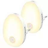 Lyridz Nachtlicht Steckdose mit Bewegungsmelder Strahlend Hell Plug-in Nachtlicht Dimmbar, Smart Warmweißes LED-Licht mit Einstellbarer Helligkeit für Kinder Schlafzimmer Küche Flur 2 Stück