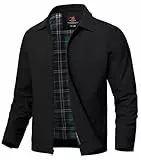 YSENTO Herren Jacke Bomberjacke Sommer Leichte Übergangsjacke Fliegerjacke Windbreaker Blouson Jacke(Schwarz,L)