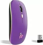 TQQ Wiederaufladbare kabellose Maus, 7 Farben Hintergrundbeleuchtete Maus mit 2,4 GHz Mini-USB-Empfänger, Gaming-Maus, kompatibel mit Laptop, PC, Computer, Chromebook, Notebook und iPad Etc