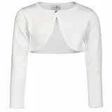 Happy Girls Mädchen Strickjacke Basic Bolero, Einfarbig, Gr. 98, Weiß (ecru 11)