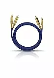 Oehlbach NF 1 Master 50 - Hervorragendes analoges Stereo Audio-Cinchkabel - 2X Cinch/2x Cinch, Vollmetallstecker, Schirmung - 0,50 m - blau