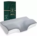 Ecosafeter Memory Foam Kopfkissen - Ergonomisches Nackenstützkissen für Seitenschläfer & Rückenschläfer - Orthopädisches Design zur optimalen Wirbelsäulenausrichtung mit Bambus-Bezug(Grau)