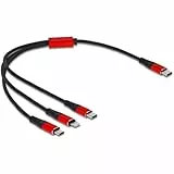 DeLOCK 86710 USB-Kabel, 0,3 m, USB 2.0, USB C, USB C/Micro-USB B/Lightning, Schwarz, Rot
