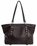 Mabecol Shopper Tasche Groß PU, Große Handtasche Damen, Elegante Schultertasche mit Reißverschluss, Tote Bag, Business Tasche, Alltagstasche für Arbeit Reisen Shopping (coffee)