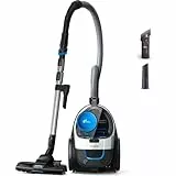 Philips PowerPro Compact Staubsauger – Leicht, Kabellos und Beutellos, 900 W Saugleistung, TriActive Düse Für Hartböden und Teppich, Allergy H13 HEPA-Filter, PowerCyclone 5 Technologie (FC9332/09)