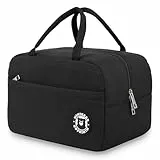 HIHIBEAR Kühltasche 9L, Lunchbox Tasche, Lunchtasche Isoliert, Kühltasche Faltbar, Lunch bag, Lunch Tasche, Tragbar Lunchbox Tasche Arbeit Reisen Büro Picknick (Schwarz, 9L)