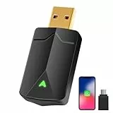 AOUQEE Carplay Wireless, Konvertiert Carplay von kabelgebunden in Wireless, Wireless Carplay Adapter, schnell und stabil, Type-C/USB Plug & Play Mini, kompatibel mit iOS