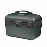 KINSTON Kosmetik- und Kulturtasche, Hartschalen-Vanity mit Griff, Reise-Organizer, Aufbewahrungsbox – Große Kapazität (Englisches Grün/Großes Modell)