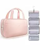 Chakipee Reise Kulturbeutel zum Aufhängen für Damen – Wasserdichter Kosmetiktasche Kosmetiktasche mit Klarfenster, Leichte Waschtasche für Essentials, Make-up, Shampoo, Kulturtasche Pink, Mittel