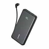 Zolo Power Bank 10000mAh 22.5W Schnellladung Power Bank mit eingebautem USB-C Kabel [CCC Zertifiziert]