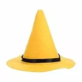 Gadpiparty Hexenhut Für Damen Halloween-Kostümzubehör Cosplay-Party Mädchen Breiter Krempe Hut Für Party Maskerade Cosplay-Kostümzubehör Gelb