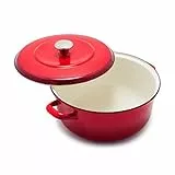 Merten & Storck Dutch Oven Runder Schmortopf, 26cm/5 Liter, Lavarot mit Farbverlauf