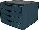 helit H6429534 - Schubladenbox „the green chameleon“, aus Recycling-Kunststoff Blauer Engel zertifiziert, blau, 1 Stück