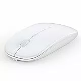 Anmck Kabellose Maus, Ergonomische Wiederaufladbare Funkmaus, Leise 3D USB Mini Optische Funk Maus, 1600 DPI, Ultra DüNne Tragbare Leichte Maus FüR Laptop Computer Pc