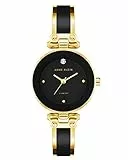 Anne Klein Women's Genuine Diamond Dial Bangle Watch Black/Gold