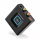 1Mii Bluetooth 5.1 Empfänger für Stereoanlage, HiFi Audio Adapter mit Bass-Boost, RCA & 3,5mm Klinke, 12 Std. Akku, Plug & Play für Lautsprecher & Verstärker - ML201