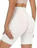 Niwicee Push Up Unterhose Damen Po Butt Lifter Shapewear Unterwäsche Hip Enhancer Figurformende Po Push up Shapewear Bauchweg Radlerhose (Weiß, M)