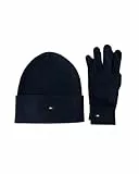 Tommy Hilfiger Damen Geschenk-Set Essential Mütze & Handschuhe, Blau (Space Blue), Einheitsgröße