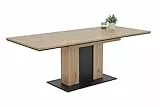 Hela Tische, Esstisch Säulentisch Atlanta, Holzwerkstoff melaminbeschichtet, Dekor Artisan Eiche, ausziehbar 160-210x90x75cm
