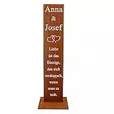 Rostikal Personalisierte Dekoration 100 cm mit Spruch und Namen Hochzeit Deko Schild