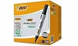 BIC Marking 2300 Permanent Marker, in Schwarz, Wasserfester Stift auch für Karton, Glas und Kunststoff, mit Keilspitze (Ecolutions), 36er Pack