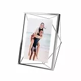 Umbra Prisma 13x18 cm Bilderrahmen - Wand- und Tisch Fotorahmen für Bilder, Kunstdrucke, Illustrationen und Mehr, Metall, Chrom
