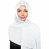 Minicloss Chiffon Kopftuch Und Schal für Damen - Weicher Hijab 180x70cm Groß - Muslimisches Kopftuch Mit Highquality Schal - Atmungsaktiver Sonnenschutz