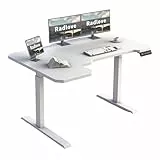 Radlove Elektrisch Höhenverstellbarer Eckschreibtisch L-Form mit Doppelmotor & LED-Anzeige, 150 x 78 cm Stehpult Verstellbarer Schreibtisch für Home Office & Büro, Weiß
