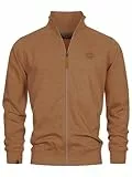 Indicode Herren INYanic Sweatjacke mit Stehkragen | Cardigan Herrenjacke Sweater Männer Toffee, M