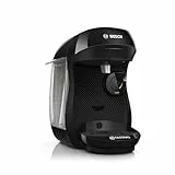 Bosch Tassimo happy friendly Kapselmaschine TAS102E, über 70 Getränke, geeignet für alle Tassen, Abschaltautomatik, nachhaltig, perfekt dosiert, platzsparend, 1400 W, schwarz