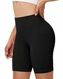 Runhit Sporthose Damen Kurz, 8' High Waist Blickdichte Yoga Shorts, Kurze Leggings Hose Unter Kleid, Po Anhebende Radler Unterhosen Hotpants Für Fitness & Running, Schwarz L