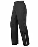 33,000ft Regenhose Herren Wasserdicht Full Zip Wanderhose, Atmungsaktiv 2-Lagen Überziehhose Fahrrad Hose, Winddicht Outdoorhose Funktionshose Schwarz M