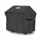 Weber Premium Grillabdeckhaube für Spirit & Spirit II 300er Modelle, atmungsaktiv UV- & wasserbeständig, mit Klettverschluss zum Befestigen, Grillcover, BBQ-Abdeckung - Schwarz (7183)