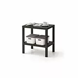 sugodesign OMBEG 2-stöckiger Mehrzweck-Beistelltisch, Nachttisch, Rechteckig, Wasserfester Kunststoff, Tragkraft 10 kg pro Boden, für Bad, Küche, Balkon, Schlafzimmer (schwarz)