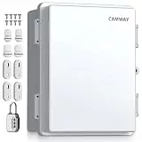 CAMWAY Wasserdichter Verteilerkasten, IP67 Wasserdicht Schaltschrank,ABS Kunststoff Gehäuse Steckdosenkasten,Einfache Installation Stromkasten mit Zahlenschloss zubehör für Innen&Außen, Undurchsichtig