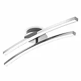 B.K.Licht - LED Deckenlampe mit warmweißer Lichtfarbe, 12 Watt, 960 Lumen, Deckenleuchte, LED Lampe, Wohnzimmerlampe, Schlafzimmerlampe, Küchenlampe, Deckenstrahler, 54x12x7,5 cm, Aluminiumfarbig