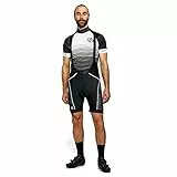 Dare 2b Herren Ecliptic Lightweight Quick Drying Stretch Reflective Detail Moisture and Bacteria Control Bibbed Short Radhose, Schwarz, L