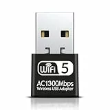 ZHITING USB WLAN Stick 1300Mbps Dual Band 2.4GHz/5.8GHz WLAN Adapter für Desktop/Laptop Windows 11/10/8.1/7/Vista Mac OS 10.9-10.15