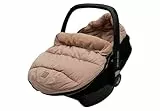 Jollein Fußsack Puffed - Biscuit - Für Babyschale Kinderautositz Gruppe 0+ und Kinderwagen - Für 3-Punkt- und 5-Punkt-Gurt