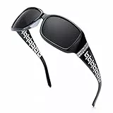 LVIOE Sonnenbrille Damen Groß Polarisiert Schwarz, 80er Klassisch Vintage Sonnenbrille für Frauen mit UV-Schutz