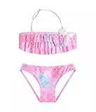 POWER FLOWER Mädchen Badeanzug Zwei-Teile Bikini Sets Tankini Sets Schwimmanzug für Mädchen 2-14 Jahre (6-8 Years, LA707-Pink Purple)